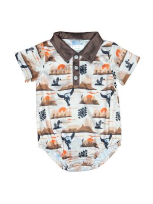 Shea Baby Desert Sky Polo Onesie