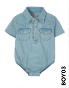 Shea Baby Denim Pearl Snap Onesie