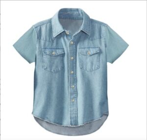 Shea Baby Denim Pearl Snap Shirt