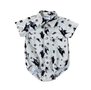 Shea Baby Timey Pearl Snap Onesie