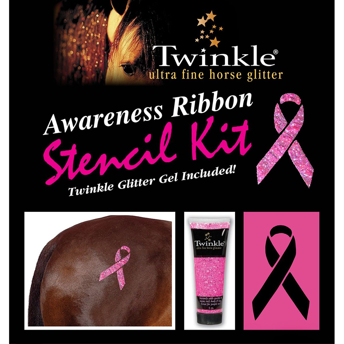 Awareness Ribbon Twinkle Stencil Kit for Horses