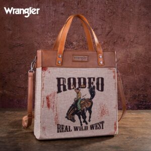 Wrangler Art Print Canvas Tote/Crossbody front view