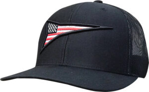 Fast Back Black 3D Rocket Flag Logo snapback