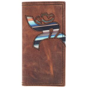 Hooey Roughy Hawk Rodeo Wallet - Brown w/ Navajo Serape