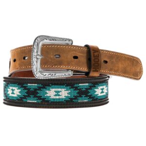 Hooey Ware Beaded Belt Black & Turquoise Beads