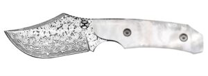 Hooey Domino Skinner Damascus Blade White