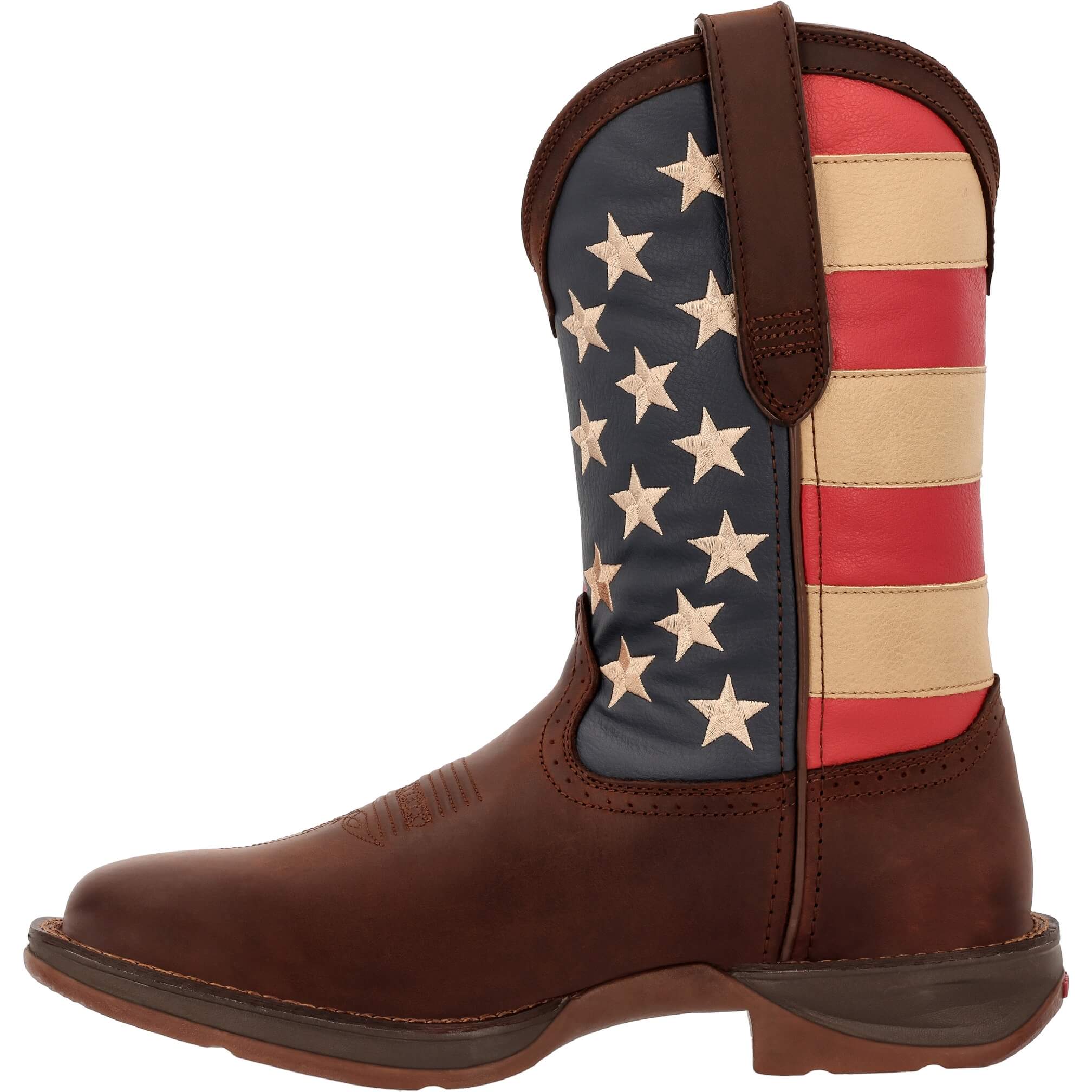 Durango Men's Rebel Patriotic Flag Boot Brown Union Flag Instep Side View