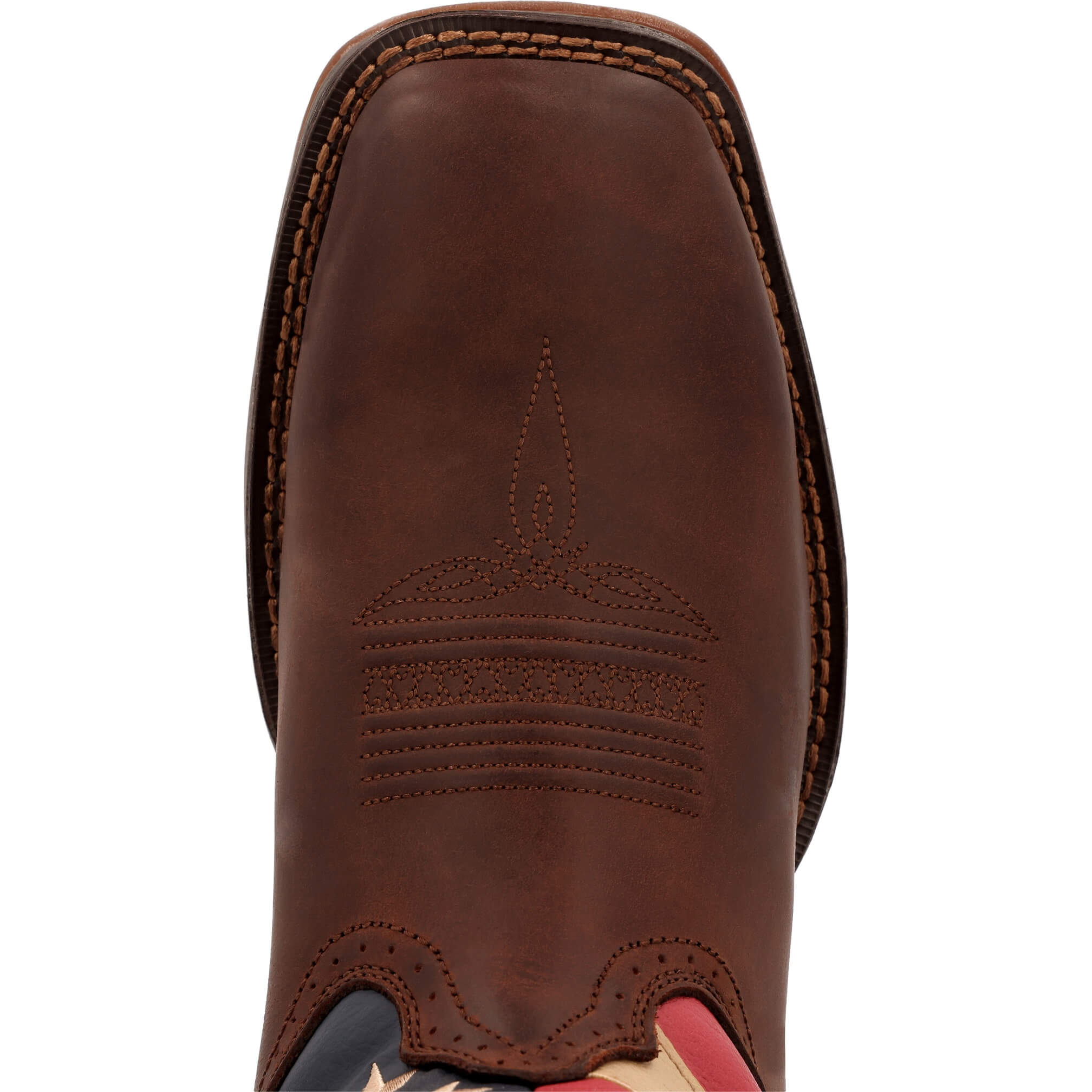 Durango Men's Rebel Patriotic Flag Boot Brown Union Flag Toe view