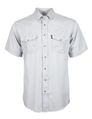 Hooey Sol Short Sleeve Western Shirt in Grey Front View
