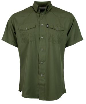 Hooey Sol Short Sleeve Western Shirt in Olive