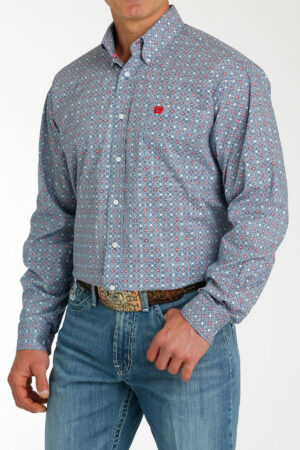 Cinch Red White & Blue Print Shirt
