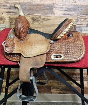 Used Circle Y Youth Barrel Saddle #2201 - 12" Seat Wide Tree