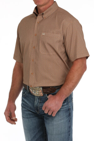 Cinch ArenaFlex Geo Dots Brown Short Sleeve