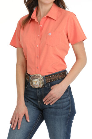 Cinch ArenaFlex Heathered Coral Short Sleeve