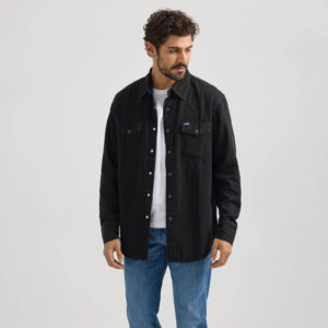 Wrangler Black Denim L/S Snap