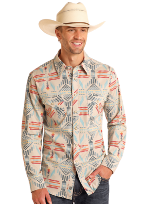 Rock & Roll Digital Aztec Slim Snap Long Sleeve