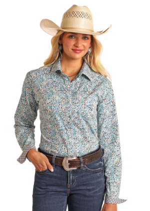 Rough Stock Turquoise Paisley Stretch Snap