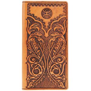 Hooey Phoenix Hand Tooled Feather Filigree Rodeo Wallet