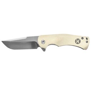 Hooey "Avalanche" White Drop Point Flipper Knife