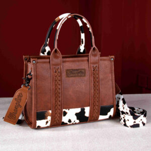 Wrangler Cow Print CC Tote/Crossbody - Brown