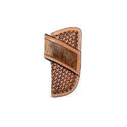 Basket Stamp w/Calf Hair Horizontal Knife Sheath