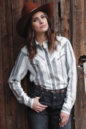 Cruel Western Faux Smiley Snap Shirt - Cream