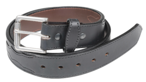 San Antonio Scalloped Black Oil Tanned Belt