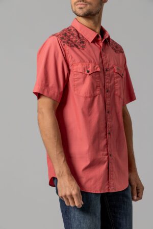 Kimes - Medina Red Western Short Sleeve Snap