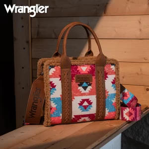Wrangler Sherpa Canvas Tote/Crossbody Purse