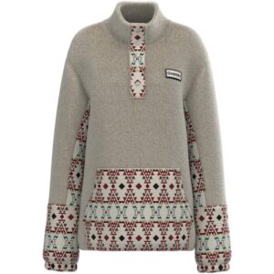 Hooey Ladies Fleece Pullover Cream/Multi-Aztec