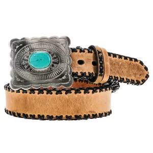 Hooey Aponi Tan/Black Lacing Leather Belt
