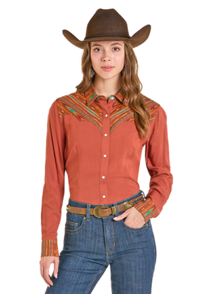 Panhandle Slim Rust Contrast Yoke Snap