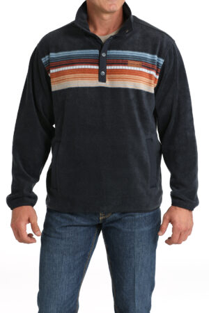 Mens Cinch Navy Stripe Polar Fleece Horizontal