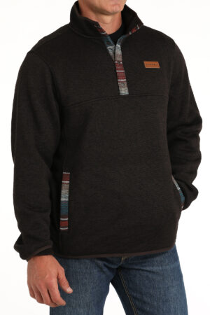 Cinch Knit Sweater Brown w/Serape Trim