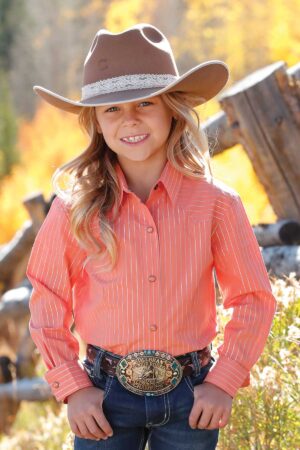 Cruel Girls Metallic Stripe Corral LS Snap