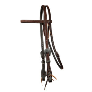 Choc Roughout 5/8" Browband w/Rasp Buckle set