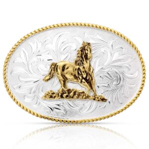 Rosebud Legacy Buckle w/ Galloping Horse