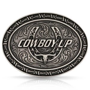 Cowboy Up Barbed Wire Buckle