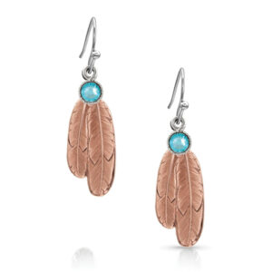 Gift of Rose Gold Freedom Feather Earrings