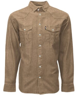 Hooey Tombstone Brown Corduroy LS Snap