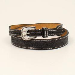 Black Tooled Floral Leather Hatband