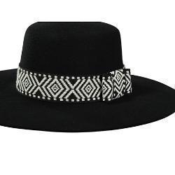 Black & White X-Pattern 1 1/2" Stretch Hatband