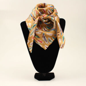 Gold Feather 100% Silk Wild Rag