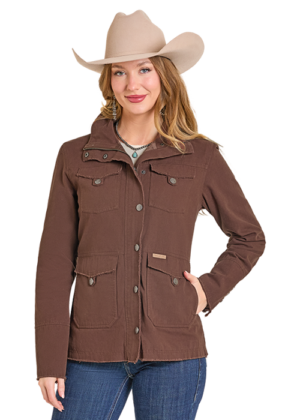 Powder River Lds Chocolate Cotton Canvas Jacket