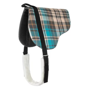 Weaver Gettagrip Bareback Pad with Cinch Plaid-Bisque/Baltic