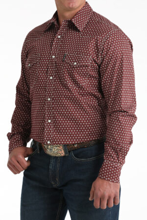 Cinch Modern Fit Burgundy Rowel Snap