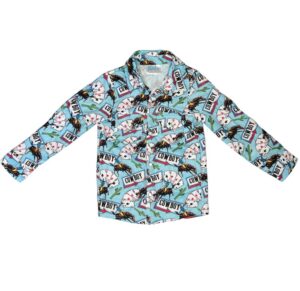 Vegas Cowboy Blue Pearl Snap LS