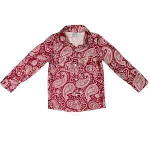 Maroon Paisley Pearl Snap LS