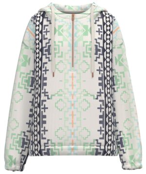 Hooey Mazatlan Aztec Cream Half Zip Hoodie