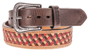 Hooey Whip Filigree Brown Tan Red Laced Belt